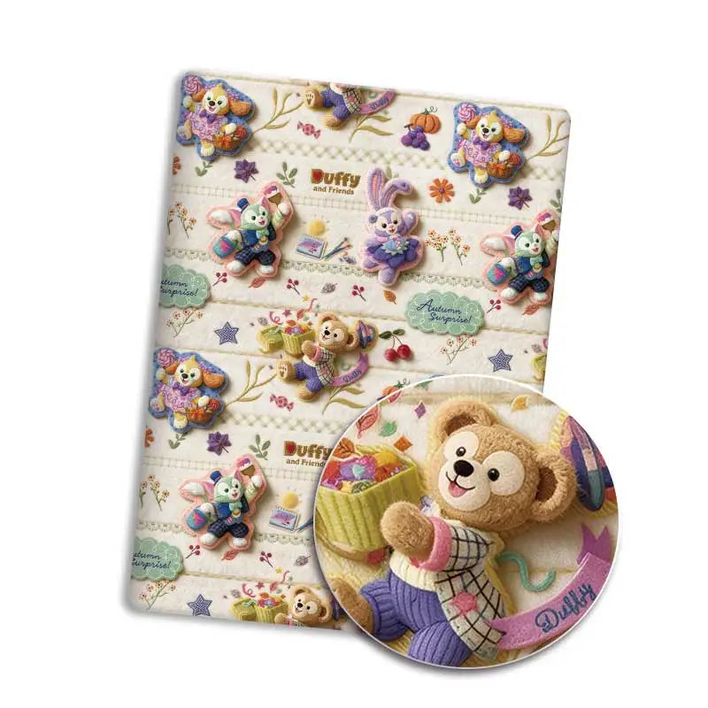 coussin décoratif enfantin motif lapin ours coeur étoile rose violet beige blanc coton
