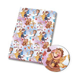 tissu coton polyester motif chatons roses couronnes rubans couture bricolage enfant 140x50cm