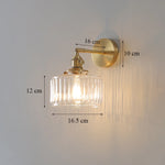 lampe murale or transparent moderne interrupteur rayures horizontales verre chambre cuisine étude