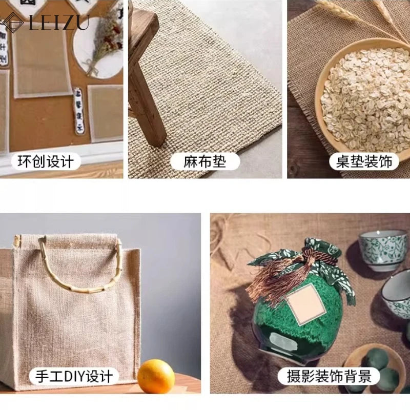 tissu jute beige clair rustique tissé poncé bricolage décoration festive naturelle opaques matériaux