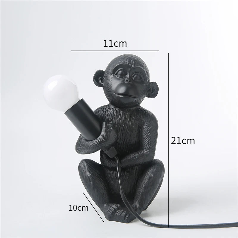 lampes decoratives forme singe blanc noir doré texturé moderne chambre enfants