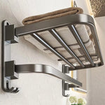 porte serviettes mural aluminium gris lisse moderne serviettes coton brosse dents fixations vis 21.5cm