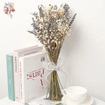 bouquet fleurs séchées lavande gypsophile mixte décoration maison anniversaire mariage violettes blanches boho doux