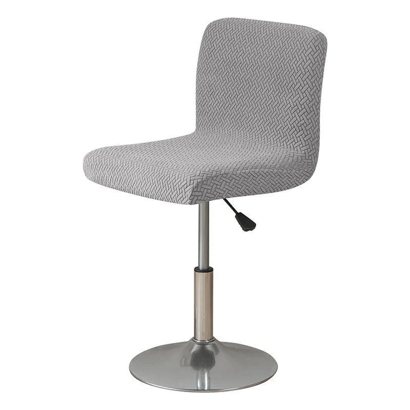 housse chaise haute tissu géométrique gris moderne pied rotatif elastic band