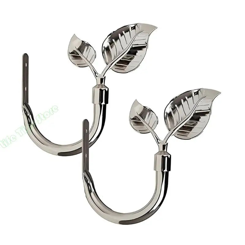 rideaux support feuille argentée dorée moderne fixations fenêtres floral
