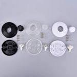pièces fixation meubles blanc noir rond lisse pratique utilitaire vis orifices divers