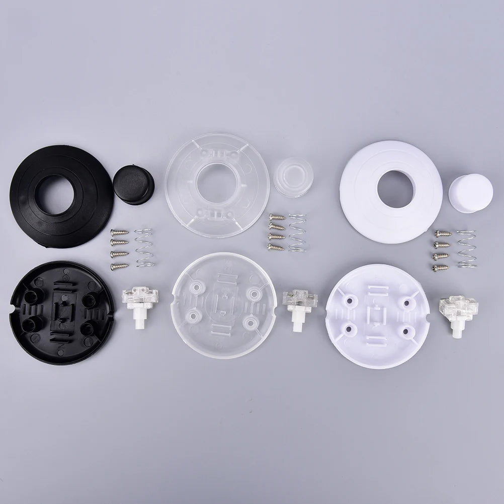 pièces fixation meubles blanc noir rond lisse pratique utilitaire vis orifices divers