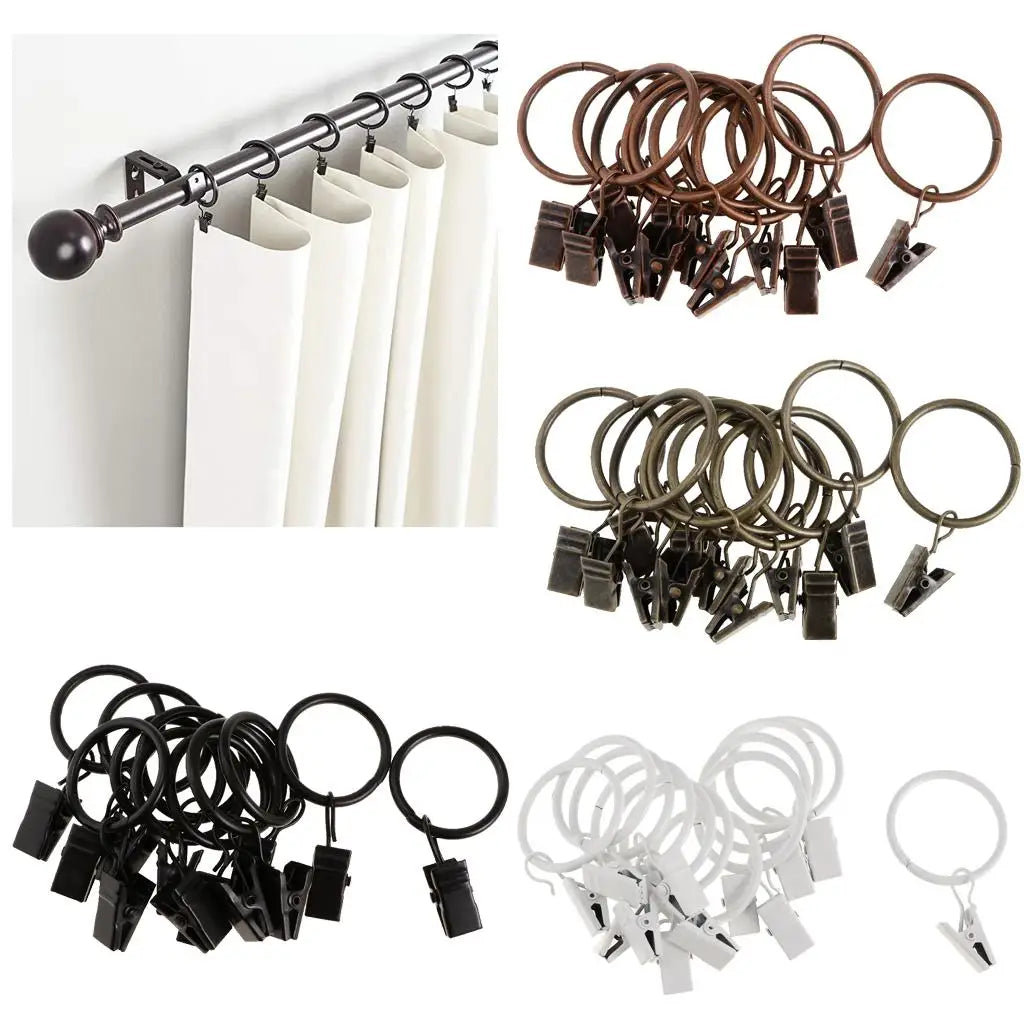anneaux rideau pinces noir bronze blanc modernes 25mm 32mm opaques coton chambre salle bains