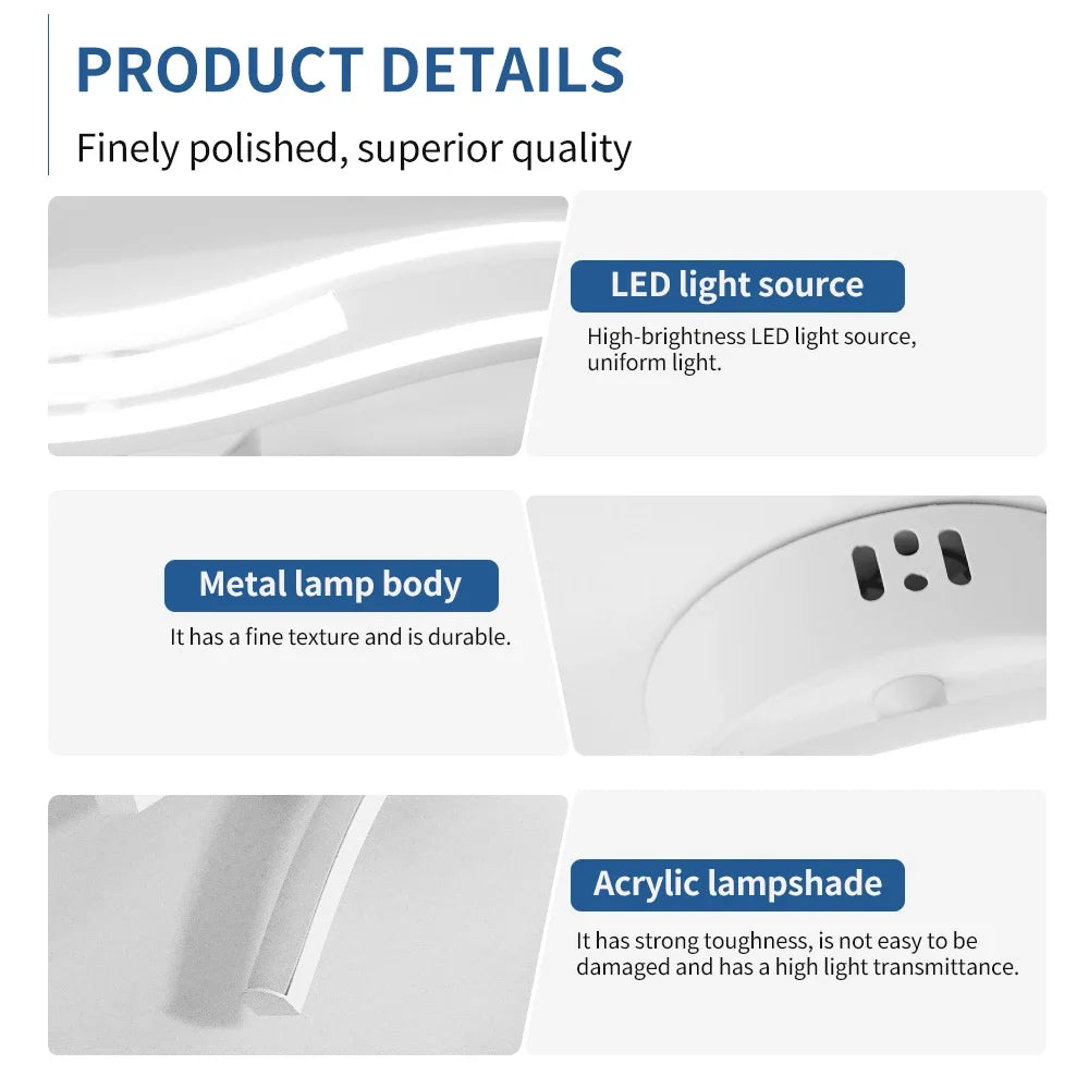 lampe led blanc minimaliste moderne éclairage intérieur salon chambre coucher