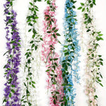 guirlande florale artificielle cascade violet blanc rose bleu mariage anniversaire extérieur