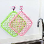 tapis drainage évier carré moderne rose grille cercles clips magnétiques respectueux environnement silicone