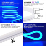 ruban led néon multicolore moderne 24v ip68 waterproof 10m télécommande app musique