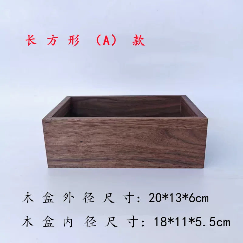 boîtes rangement bois minimaliste boîte cosmétique réutilisable rangement 1kg 1l carré marron naturelle