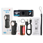 lampe frontale rechargeable led 1000lm noire tactique ipx8 multifonction mt16
