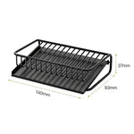 porte savon moderne plastique noir grille métallique opaquant étagère drainage