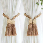corde rideaux tressée géométriques boho chic beige clair salle bain intérieur decoration
