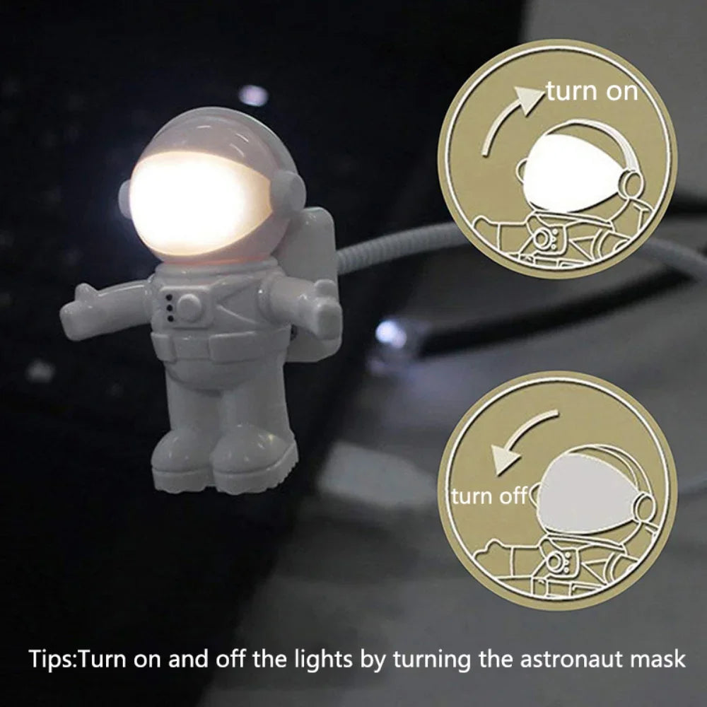 lampe led astronaute nuit lecture eye protection blanc moderne tringle flexible commandante helmétique