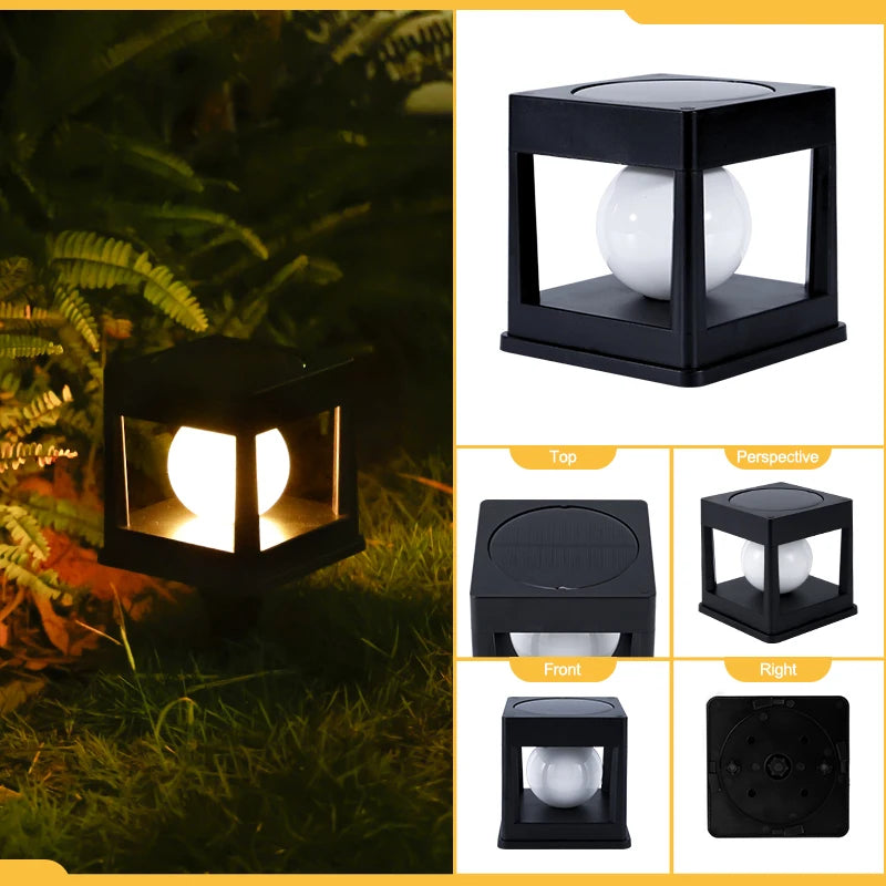 lampe solaire contemporaine noire ip65 plaque sol autonome led enterrée extérieure imperméable