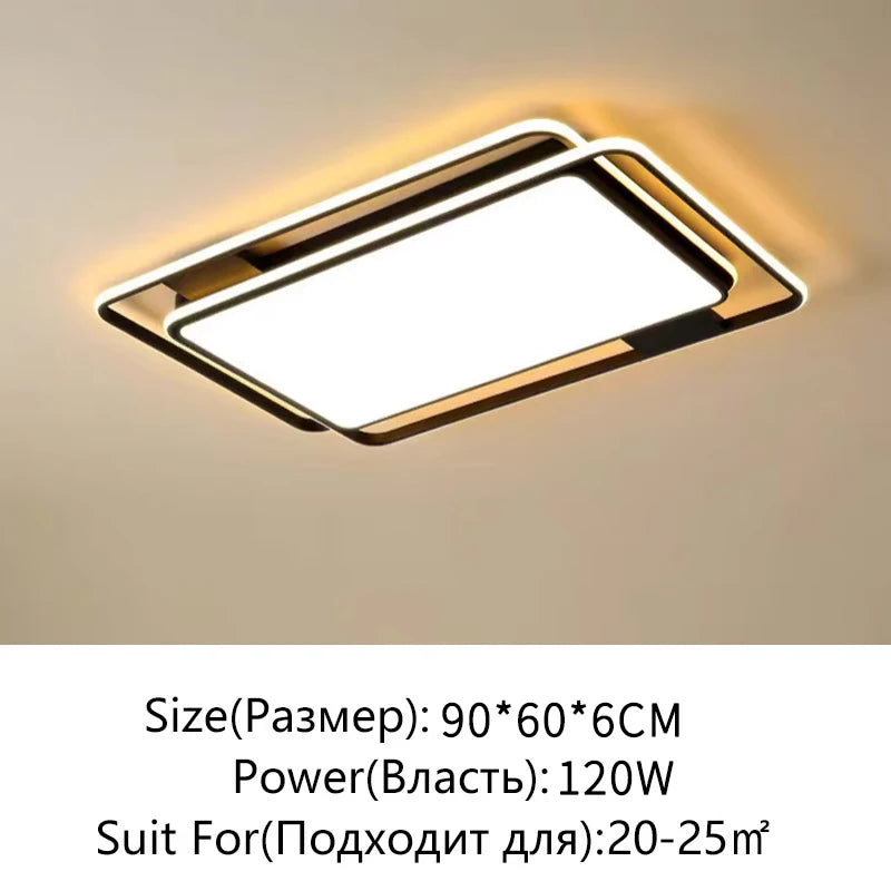 plafonnier led moderne noir blanc doré minimaliste fer salon chambre