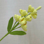décoration intérieure multicolore fleurs tricotées artisanale jaune vert rose blanc violet tricot