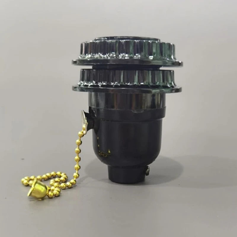socle lampe moderne bakélite noir interrupteur chaîne cloche dorée ul certification đèn