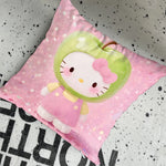housse coussin décorative motif hello kitty rose blanc coton cartoon salon lit