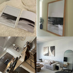 affiche abstraite paysage montagneux toile contemporaine beige marron salon chambre decoration mur vertical imprimeensoie