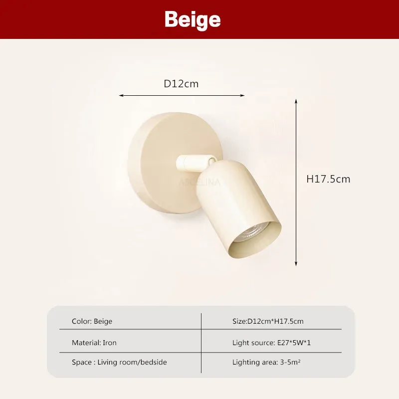 lampe murale moderne vert olive rouge beige rose pâle mat ampoule E27 5W