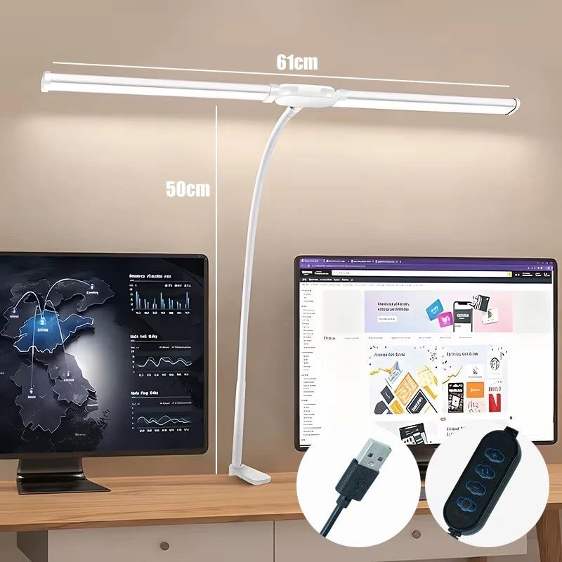 lampe led noir moderne réglable 5v couleurs 10 niveaux usb adaptable clip