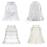 abat jour verre transparent relief floral classique plafonnier luminaire opacité traditionnel fixations invisibles