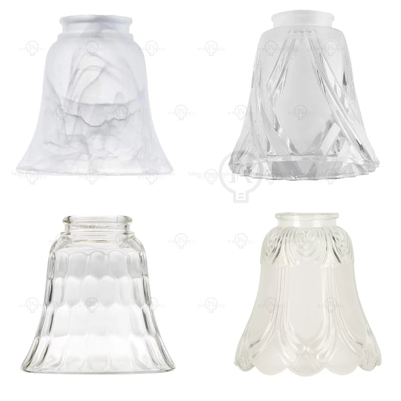 abat jour verre transparent relief floral classique plafonnier luminaire opacité traditionnel fixations invisibles