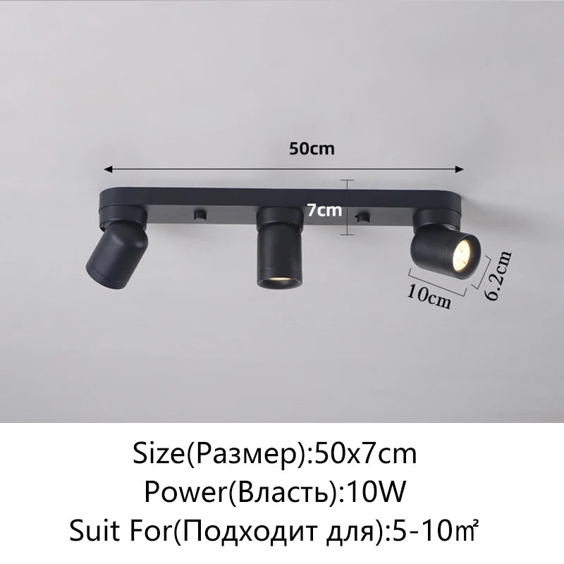 Spot LED moderne aluminium blanc interrupteur tactile têtes éclairage quotidien