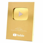décoration murale youtube logo argenté doré pièce décorative brillante moderne