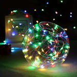 guirlande lumineuse fil cuivre led blanc chaud clips moderne étanche chambre vacances decoration