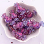 cabochons résine colorée 3d bonbons violet rose bleu jaune gradient brillants scrapbook artisanat