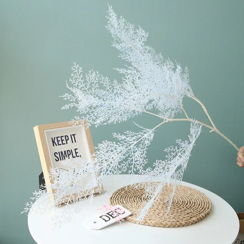 décoration naturelle branche artificielle rose blanche feuillage fin minimaliste opacité festive