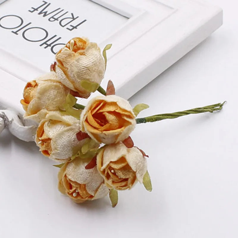 bouquet fleurs artificielles roses velours mariage scrapbooking décoration vintage romantique rouge blanc violet