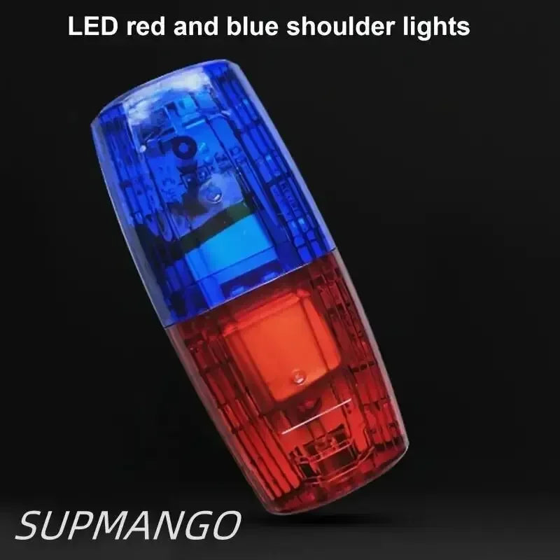 lampe sécurité led rouge bleue clips métalliques stroboscopique clignotante transparente moderne