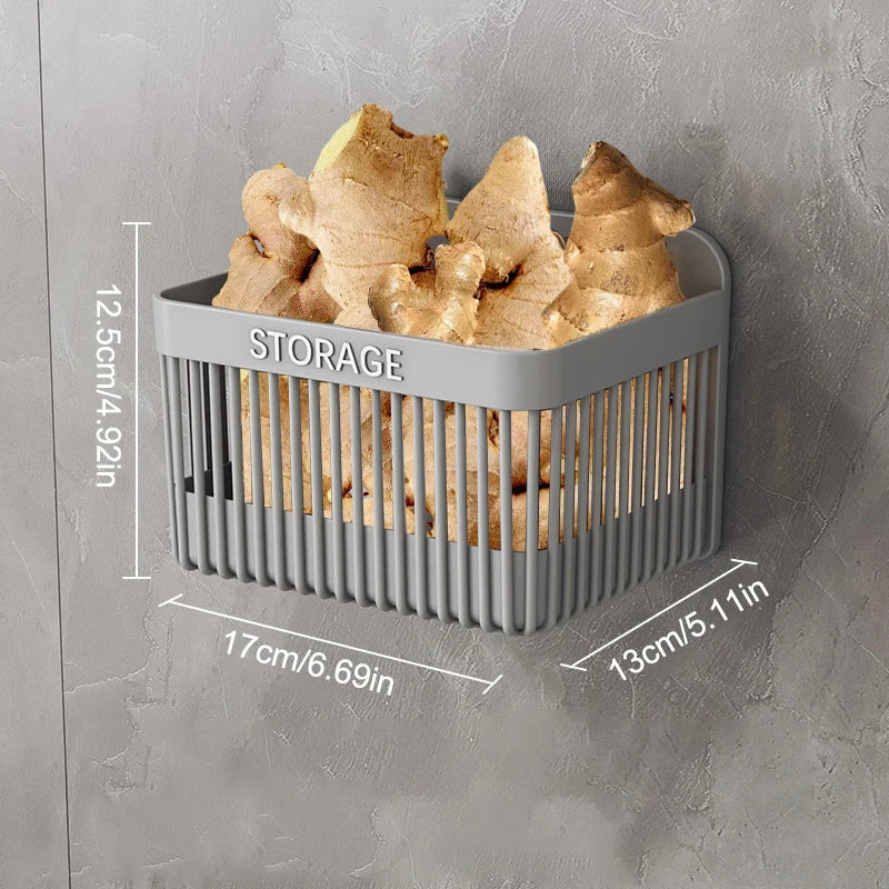 boîtes rangement murales blanc gris storage adhésif épices ail oignon moderne minimaliste