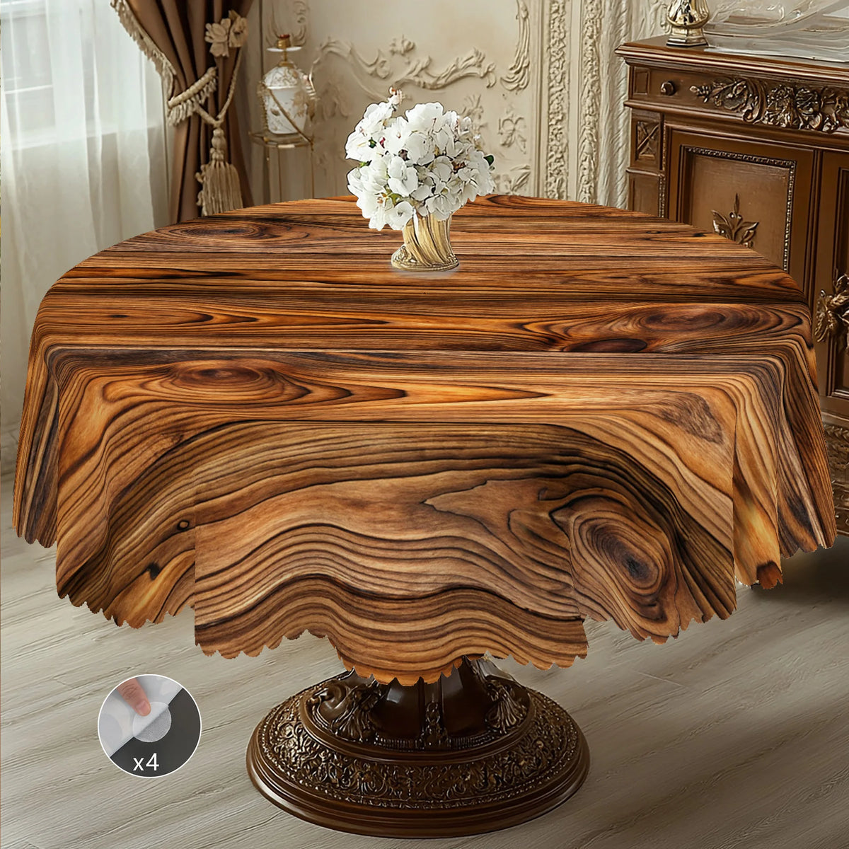 nappe imperméable polyester texture bois marron clair moderne adhésive table extérieure anniversaire mariage festive