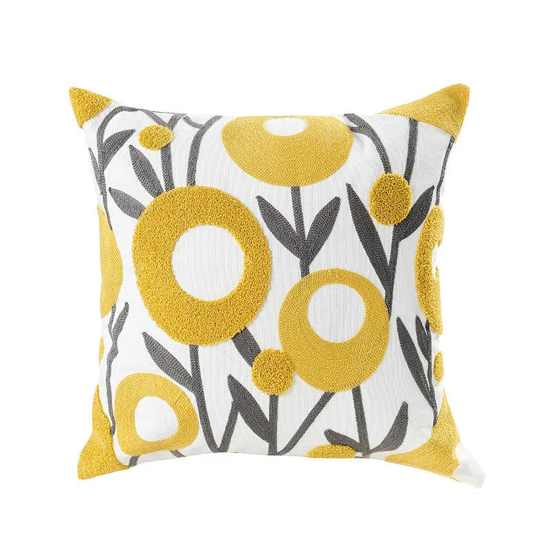 taie d'oreiller carrée moderne motif floral multicolore polyester décoration lit canapé voiture