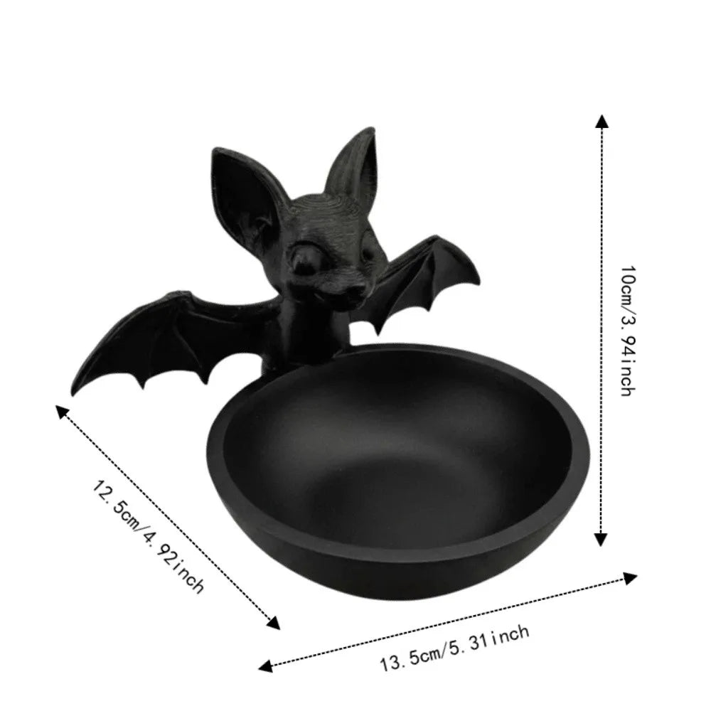 support bijoux noir chauve souris sculpté moderne rangement articulé ornement décoration Halloween