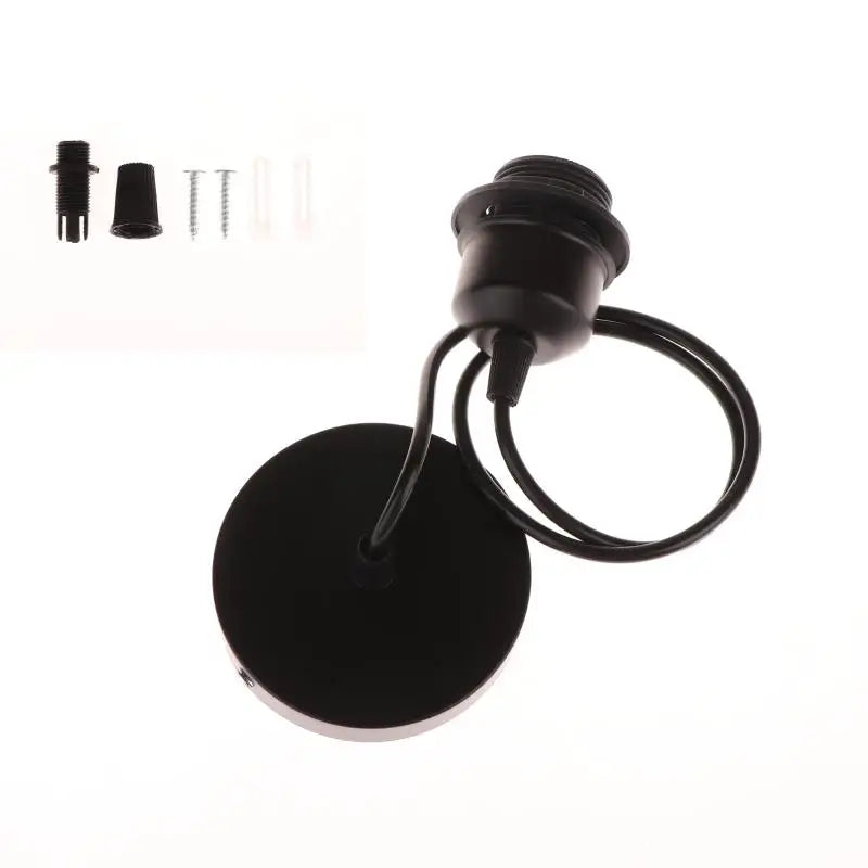 suspension lumineuse moderne noir blanc adhésif câble électrique douille disque fixation rond lisse