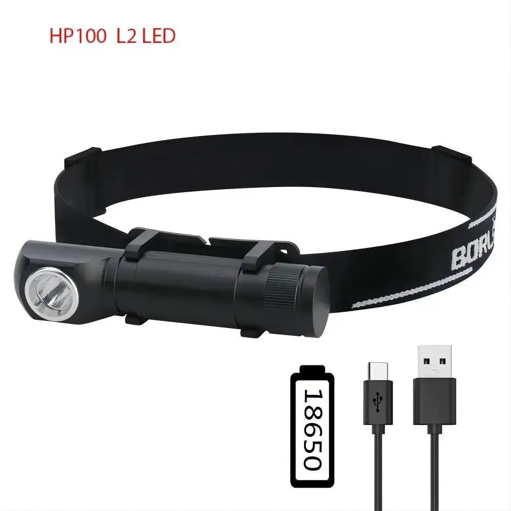lampe torche led gris métallisé modes ipx4 étanche anti dérapante moderne compact bandeau ajustable