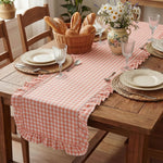nappe table gingham vert rose jaune rustique carrés mariage décoration printemps été