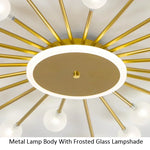lampe suspension moderne or blanc sphères translucides scandinave structure métallique led éclairage intérieur