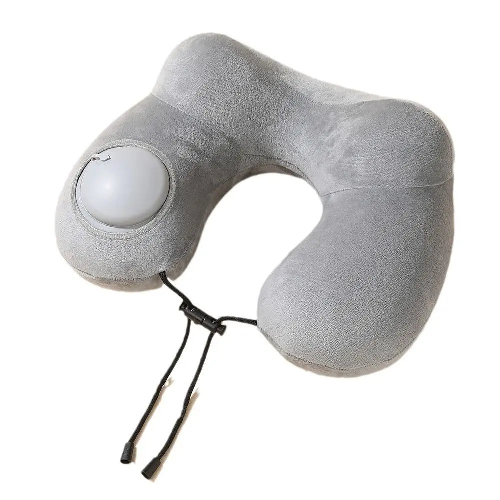 coussin voyage velours gris noir bleu marine confortable coton polyester ajustable sac rangement portable