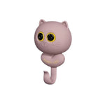 porte clés adhésifs chat happy life rose bleu vert gris noir mignon cartoon