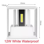 lampe murale led moderne étanche ip65 6w 12w noir blanc verre borosilicate