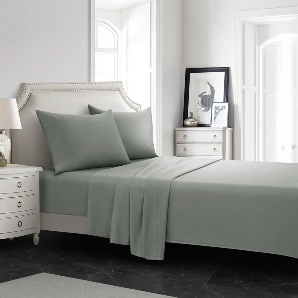 ensemble draps bleu marine profond tissage serré doux moderne minimaliste pièces drap housse plat
